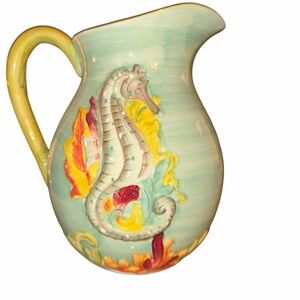 Coastal Seahorse Embossed Nautical Beach House Decor